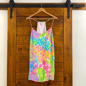 Lilly Pulitzer Dusk silk dress Lovers Coral sz L